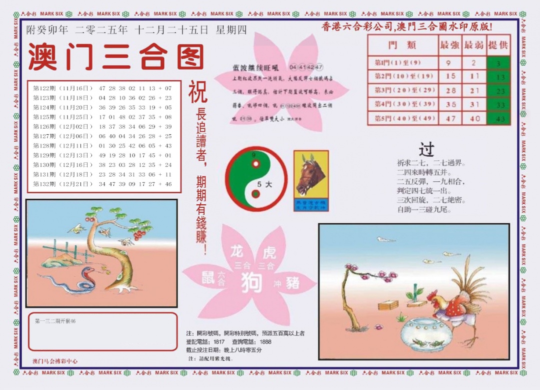133期4-澳门三合[图]