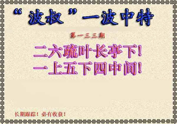 133期波叔一波中特[图]