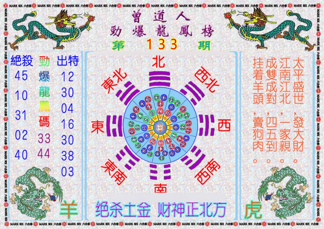 133期曾道人劲爆龙凤榜[图]