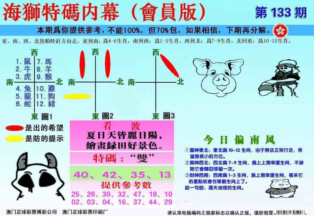 133期另版海狮特码内幕报[图]