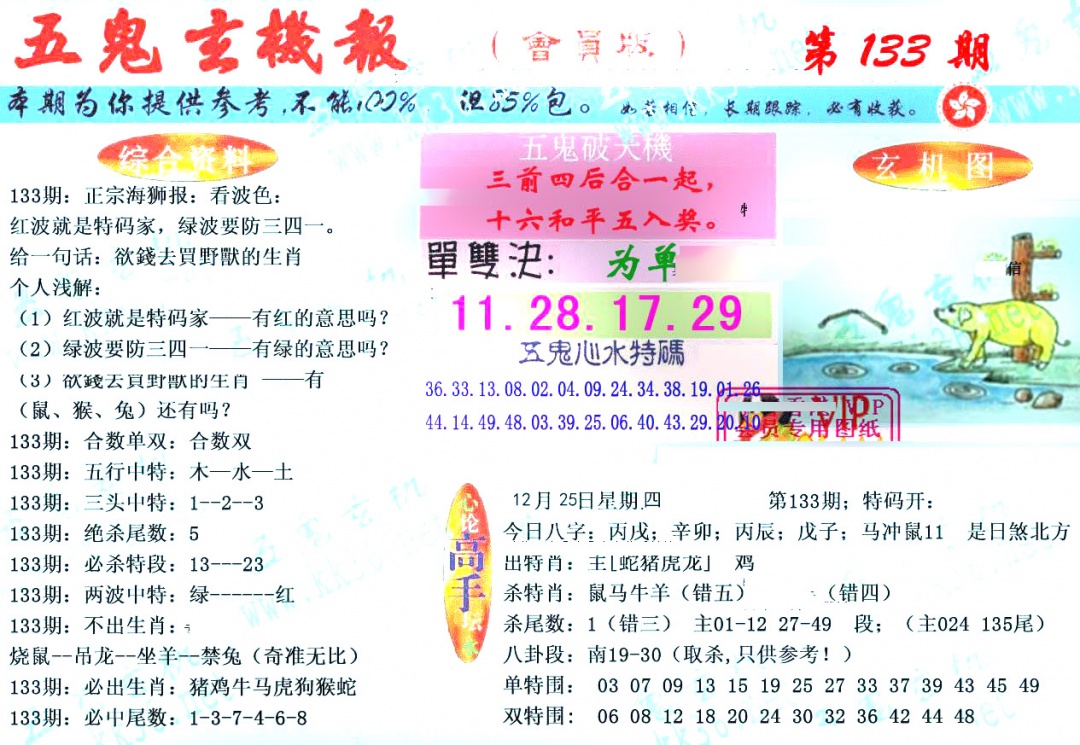 133期新五鬼玄机[图]