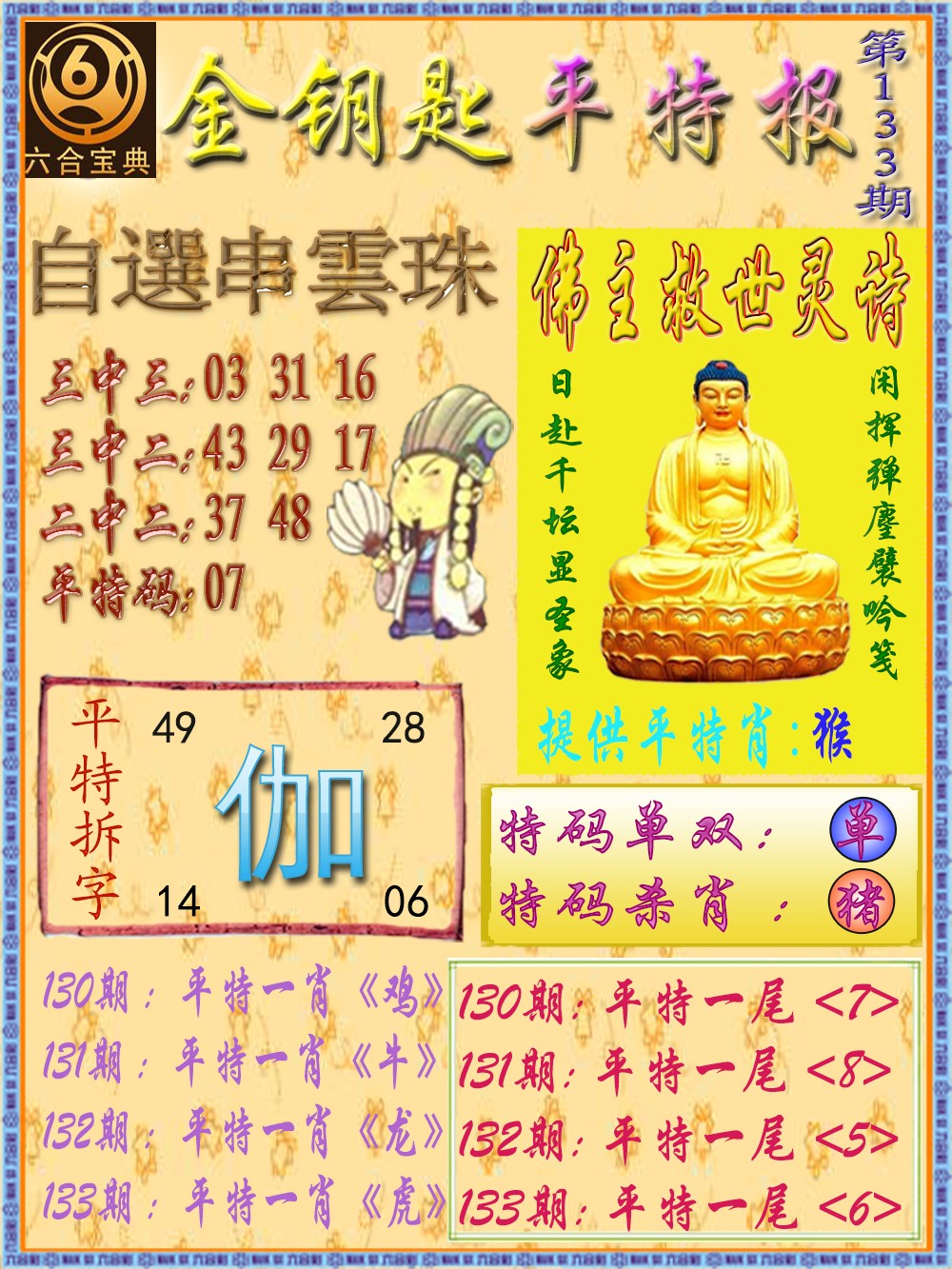 133期金钥匙平特报[图]